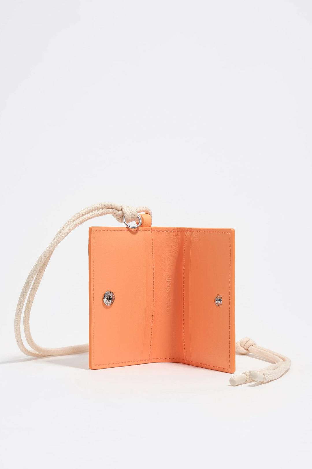 Small orange sorbet leather Palms card holder