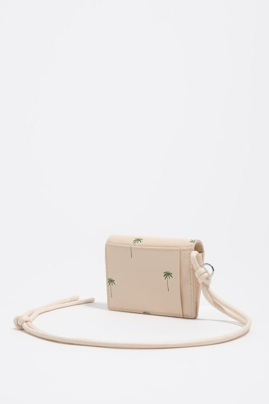 Palms sand leather card holder/coin purse