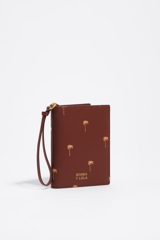 Walnut leather passport cover