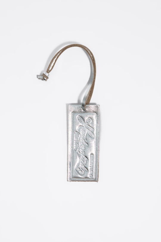 Large silver plaited leather shopper bag