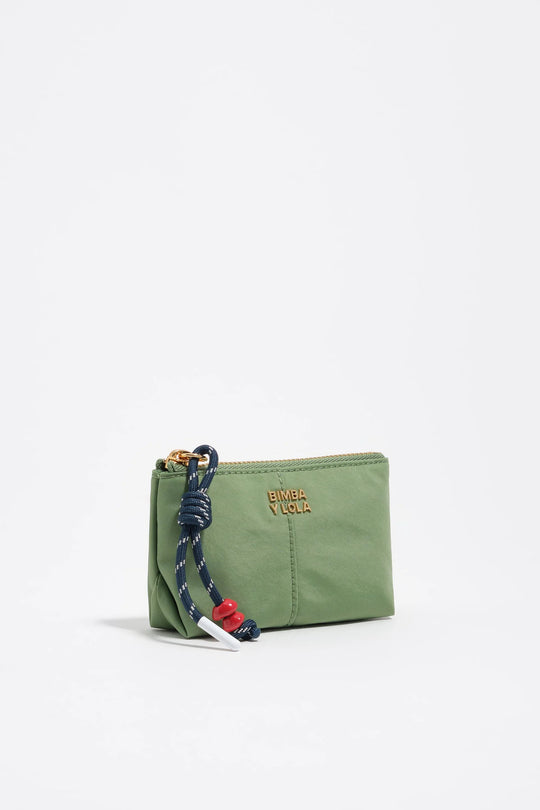 Green nylon coin purse
