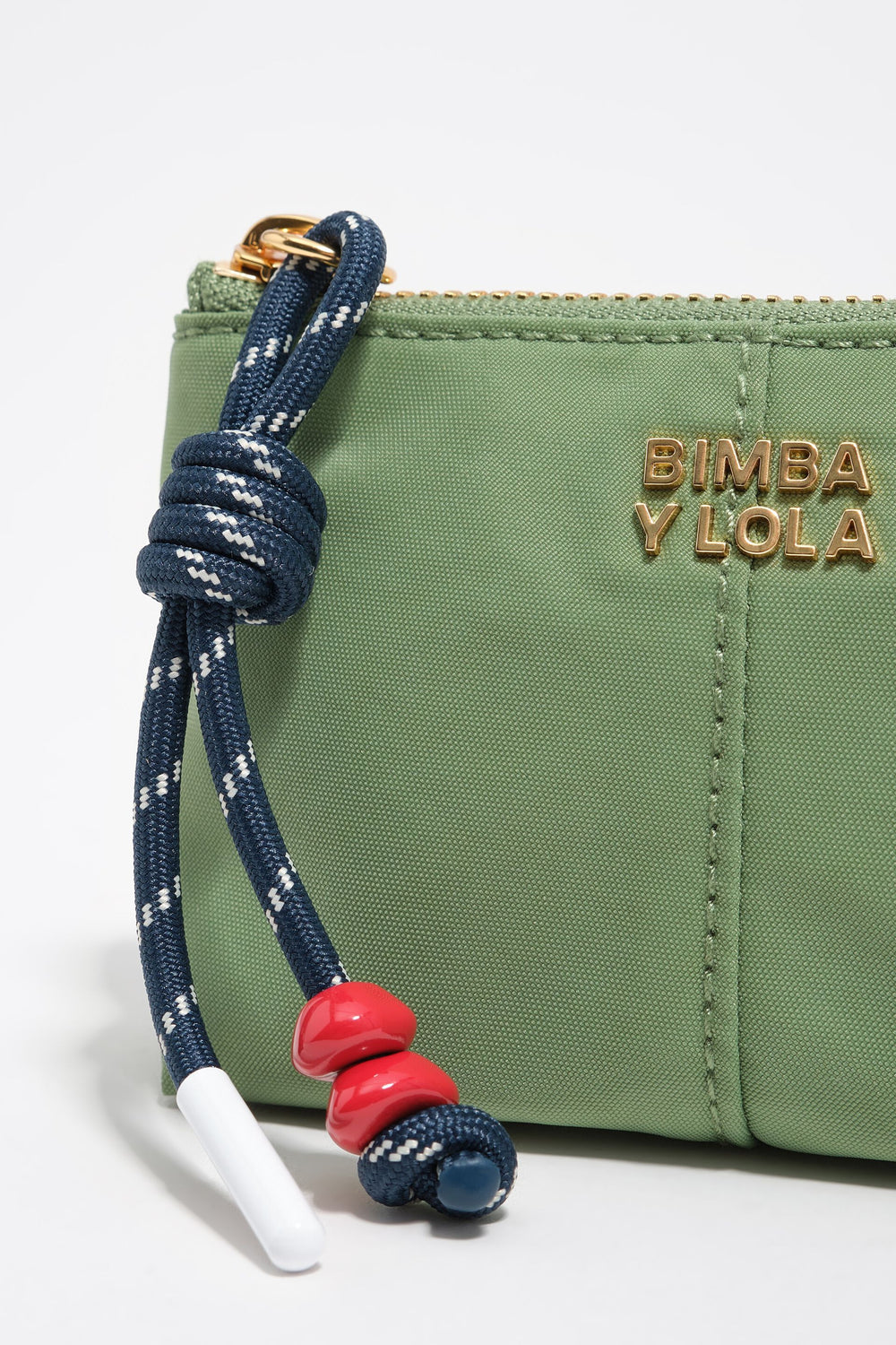 Green nylon coin purse