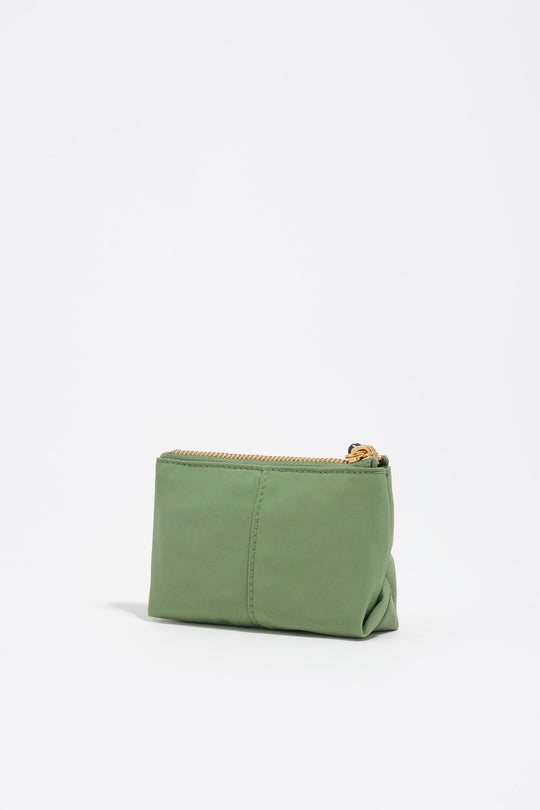 Green nylon coin purse