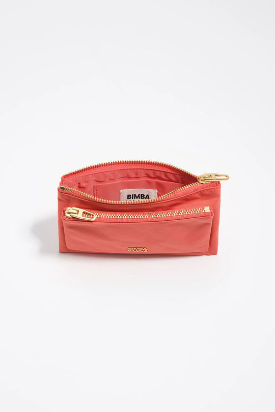 Coral nylon Pocket purse