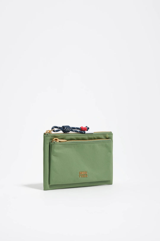Green nylon Pocket purse