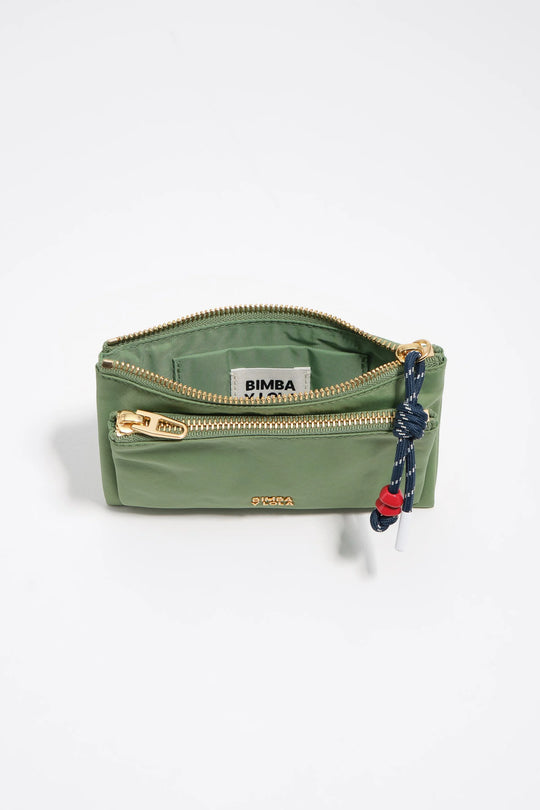 Green nylon Pocket purse