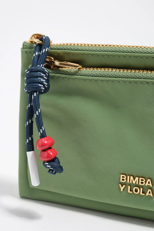 Green nylon Pocket purse