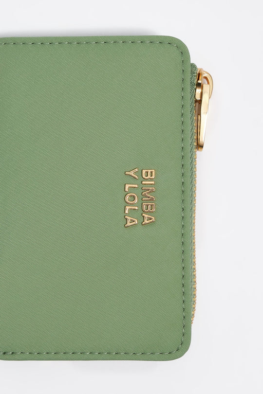 Green nylon compact purse