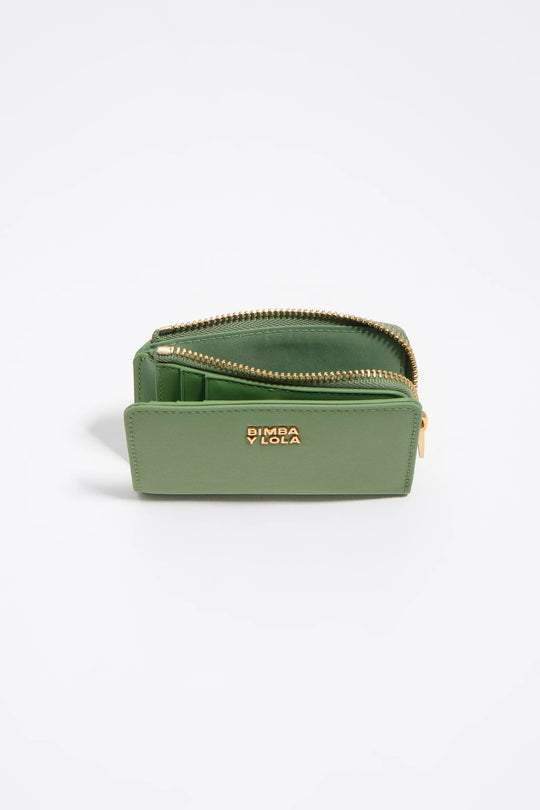 Green nylon compact purse