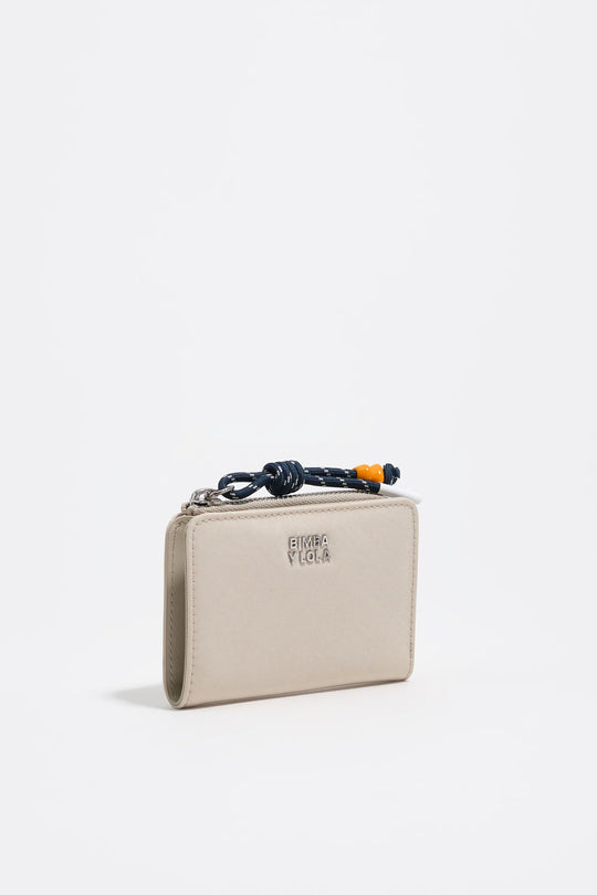 Stone white nylon compact purse