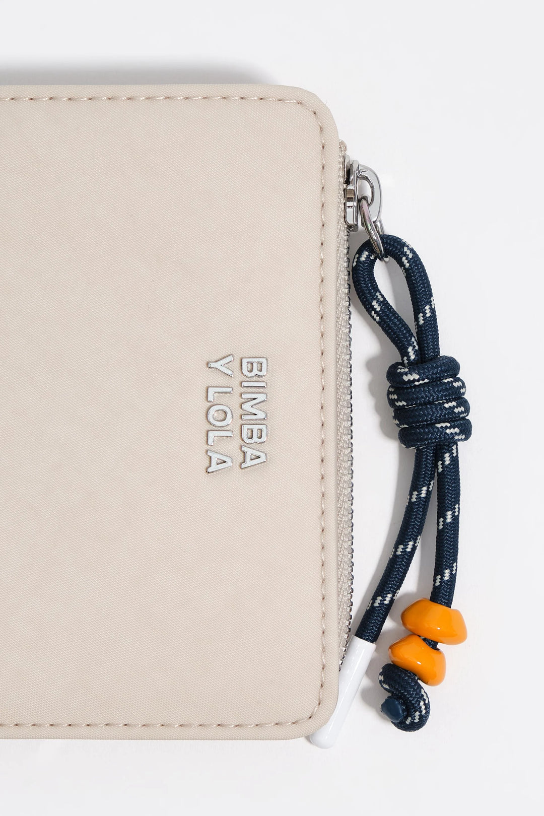 Stone white nylon compact purse
