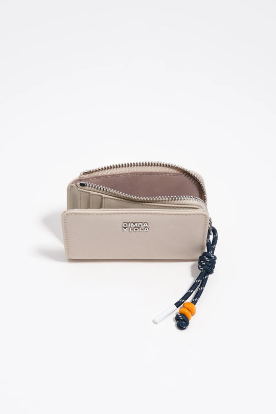 Stone white nylon compact purse