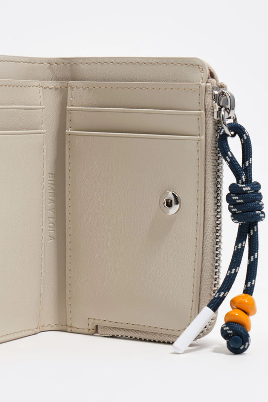 Stone white nylon compact purse