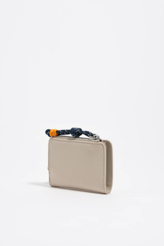 Stone white nylon compact purse