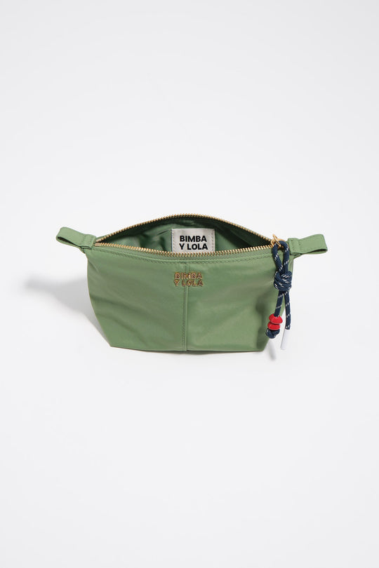 Green nylon Trapecio make-up case