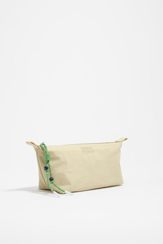 Pale green nylon trapecio make-up case