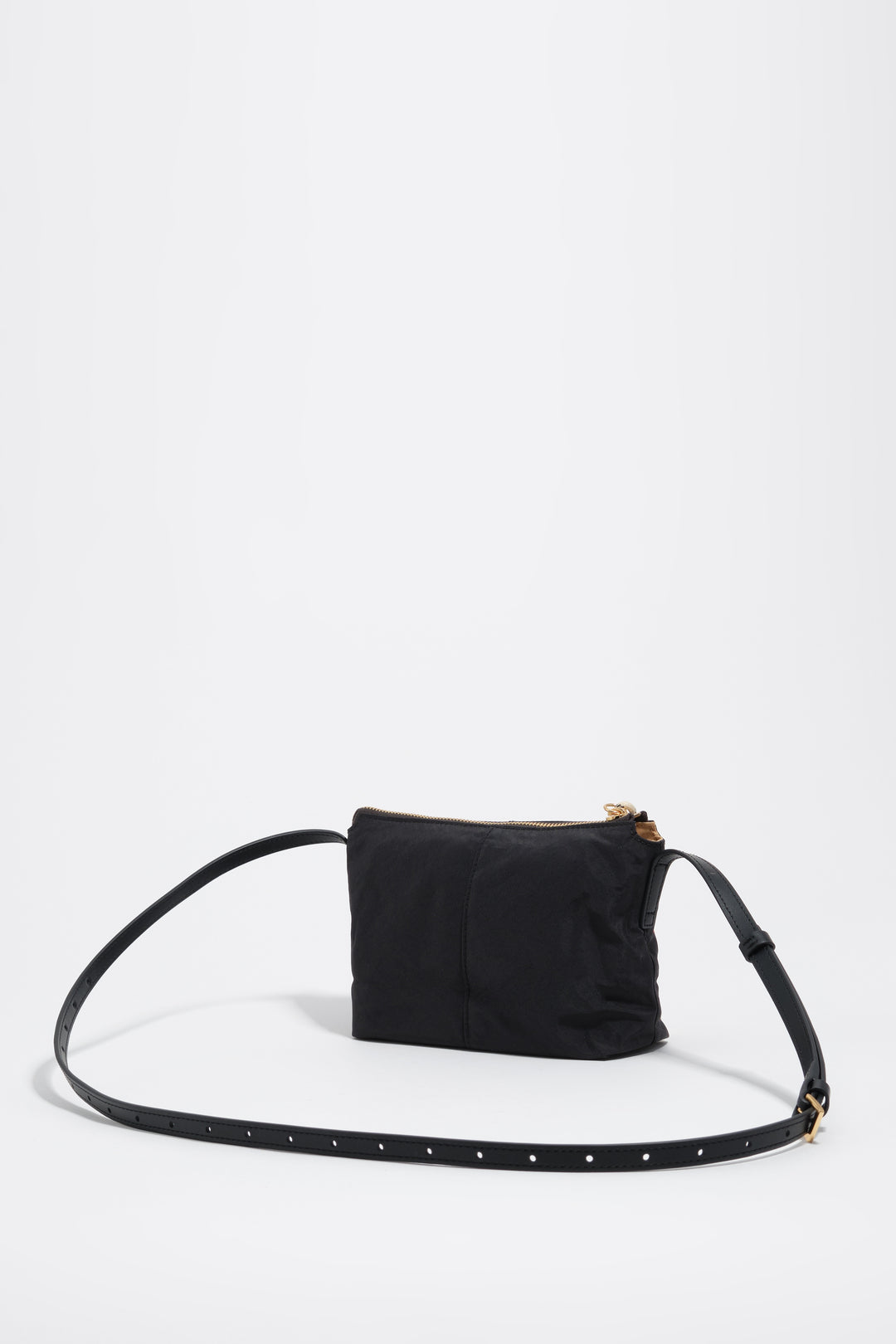 Graphite nylon mini crossbody bag