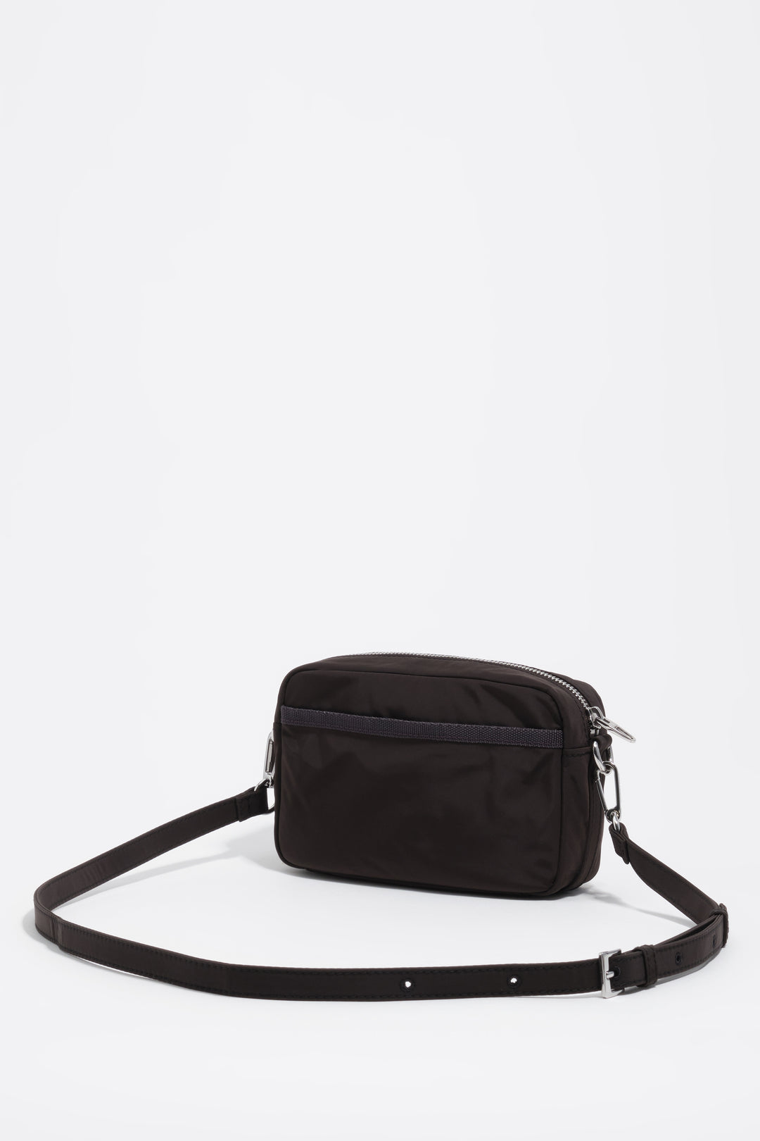 Charcoal nylon mini crossbody bag