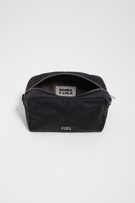 Graphite nylon crossbody bag