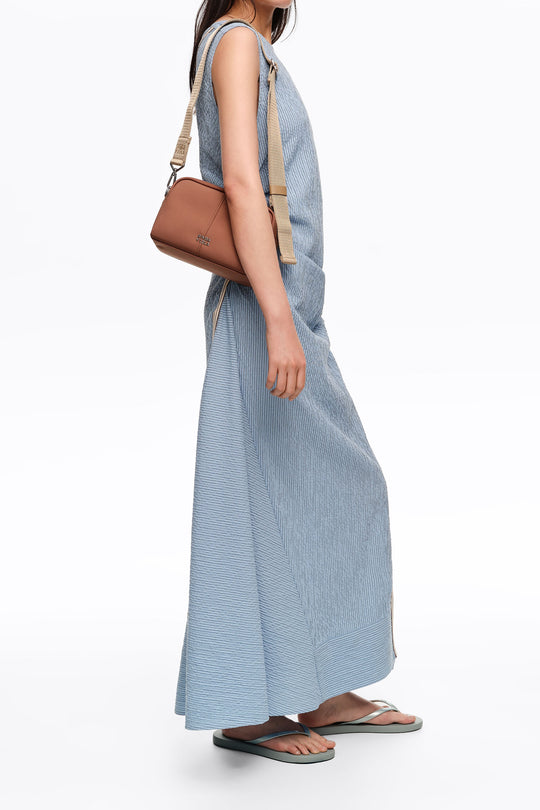 Tan nylon crossbody bag