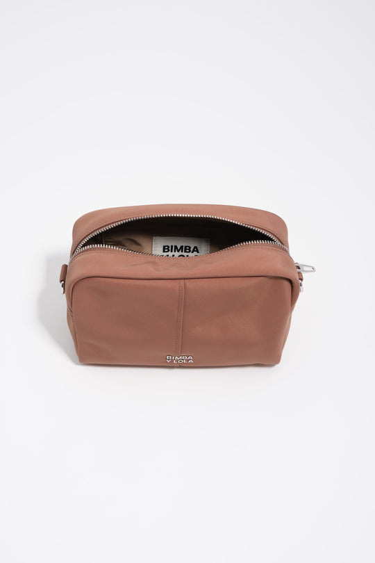 Tan nylon crossbody bag