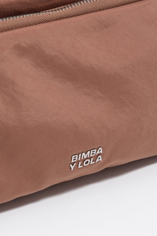 Tan nylon medium pocket bag