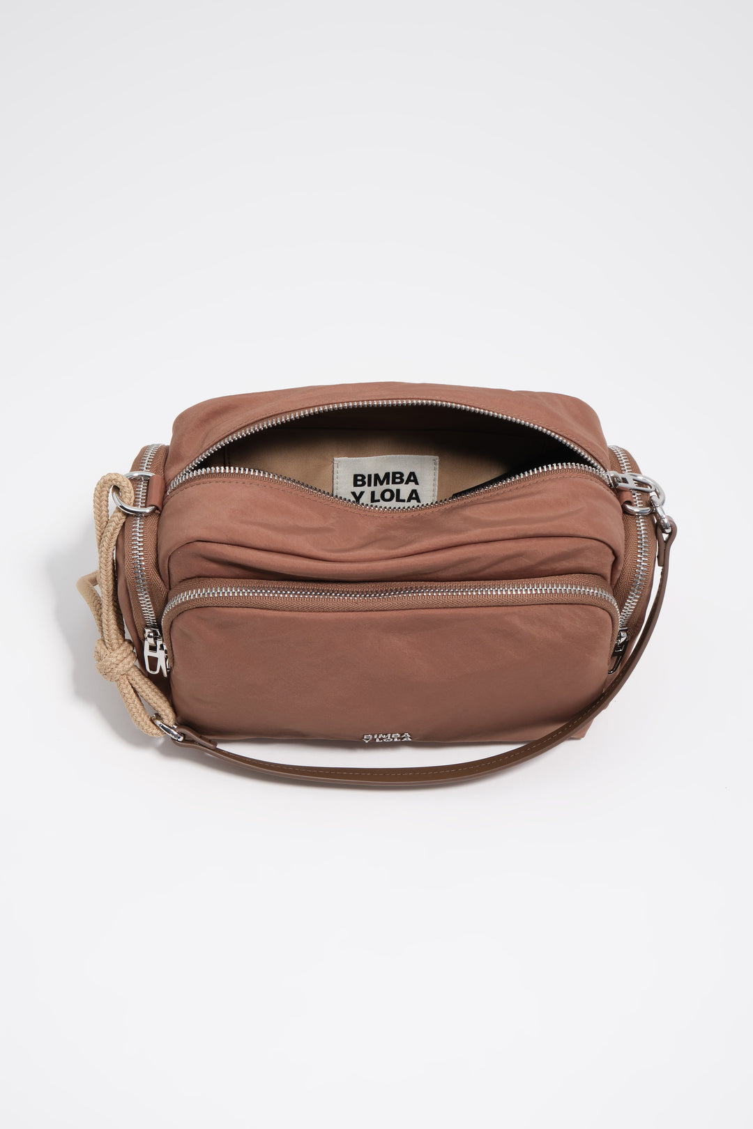 Tan nylon medium pocket bag
