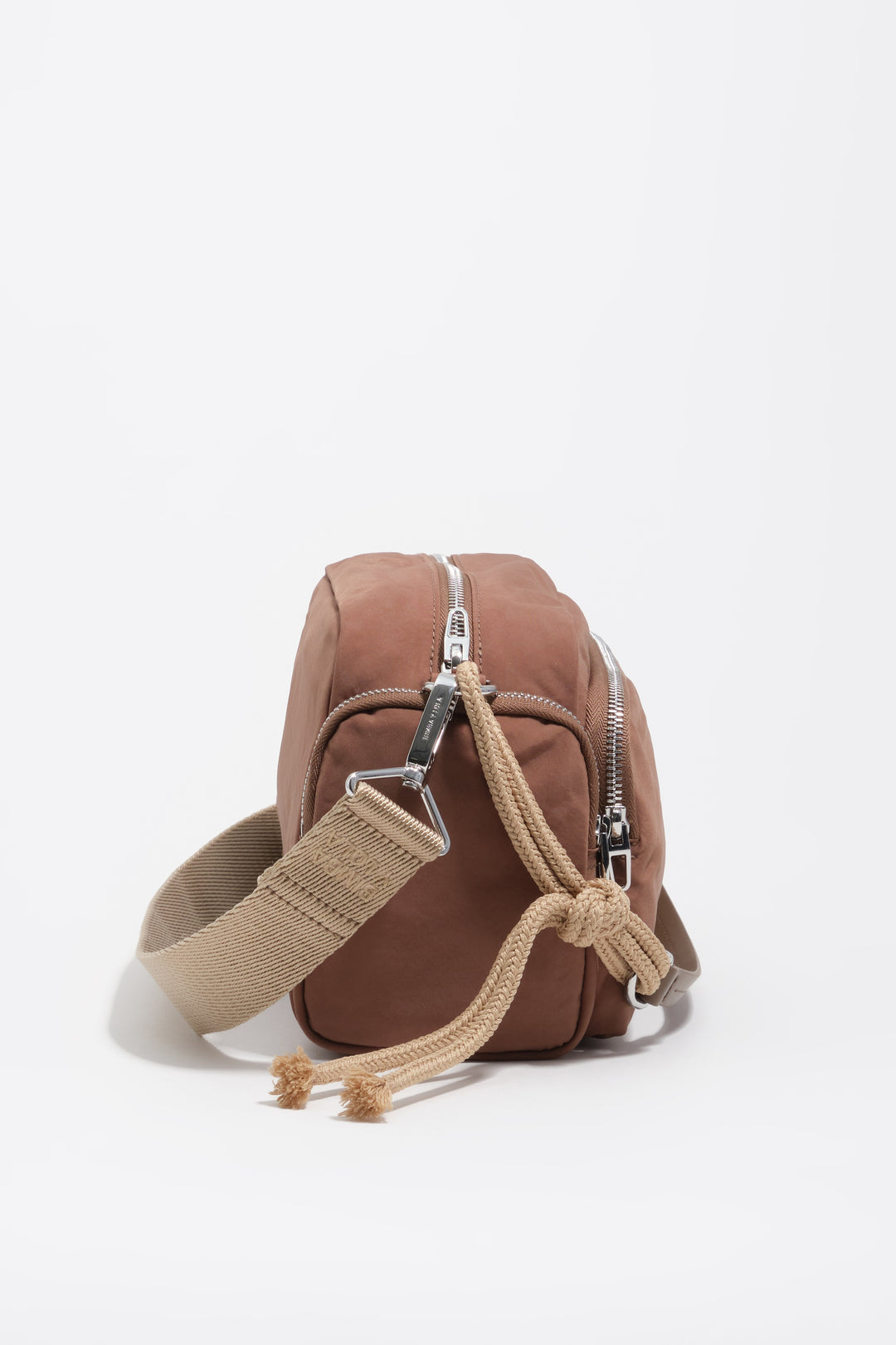 Tan nylon medium pocket bag