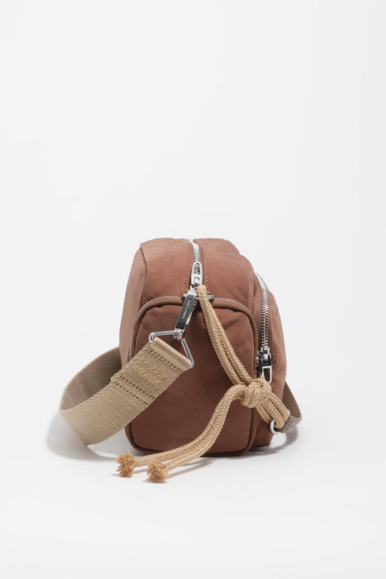 Tan nylon medium pocket bag
