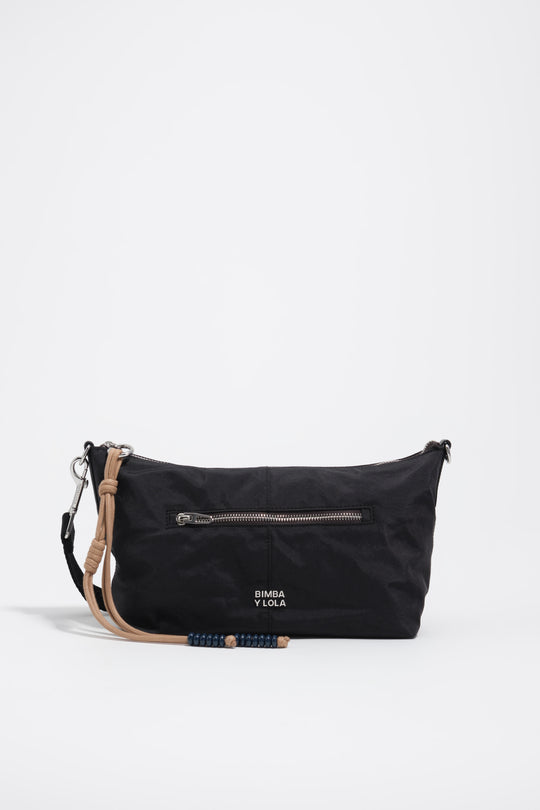 Black nylon trapecio bag