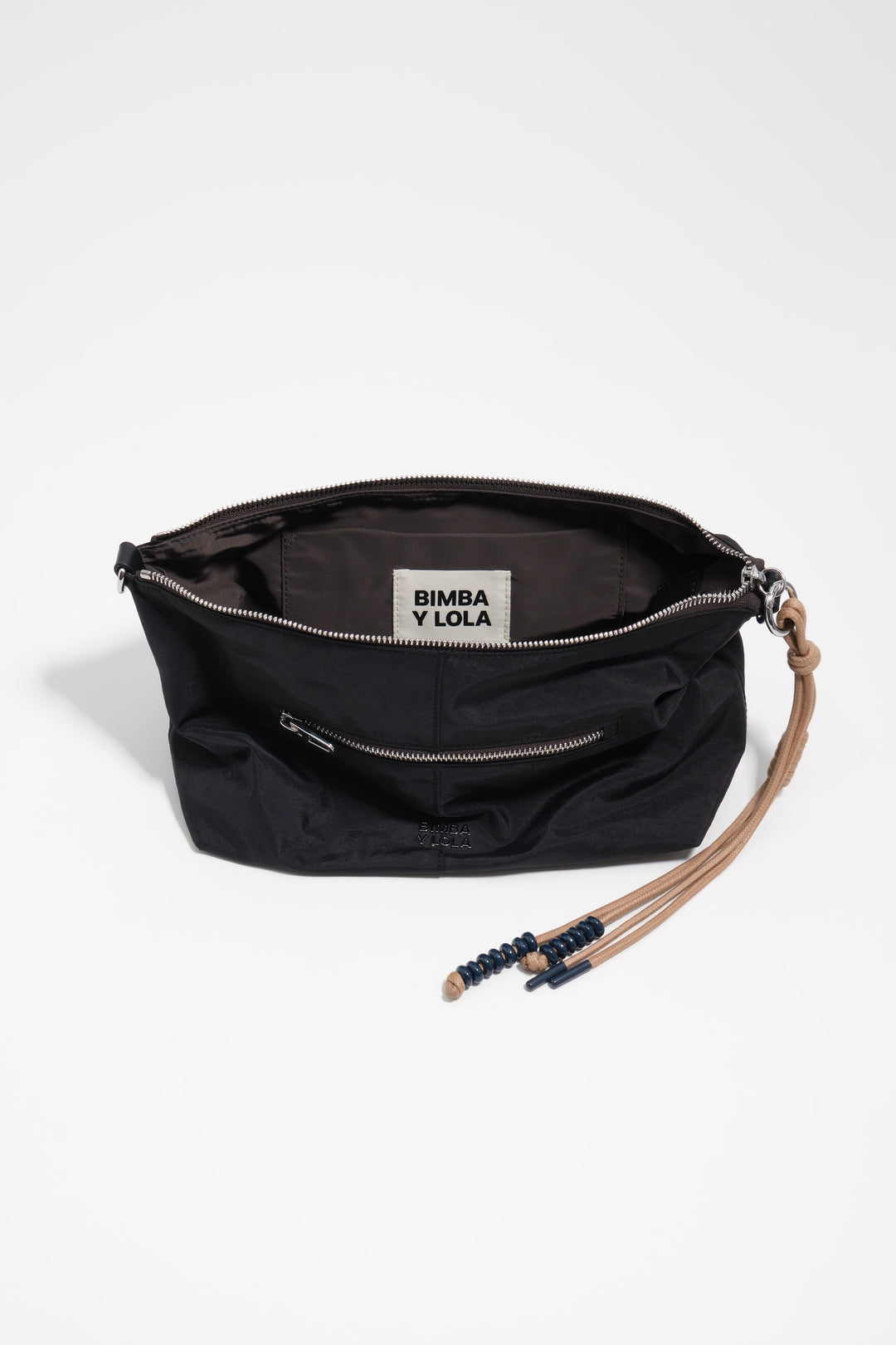Black nylon trapecio bag