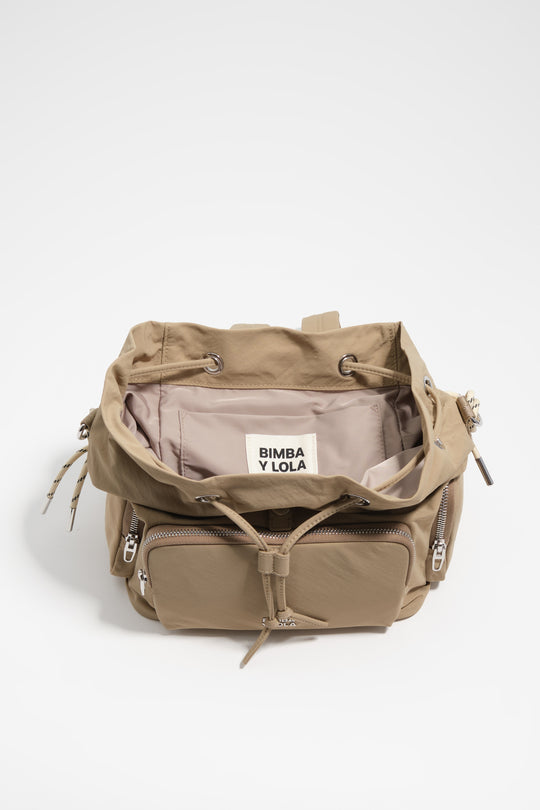 Nougat nylon Pocket backpack