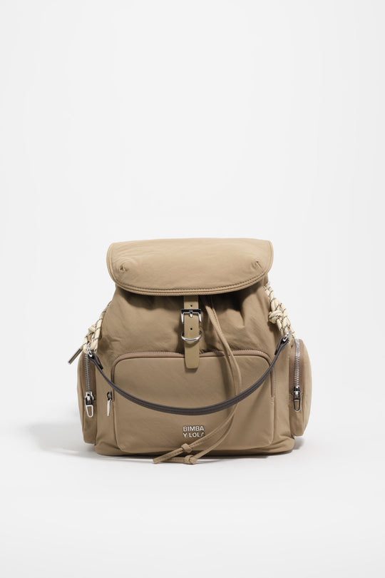 Nougat nylon Pocket backpack