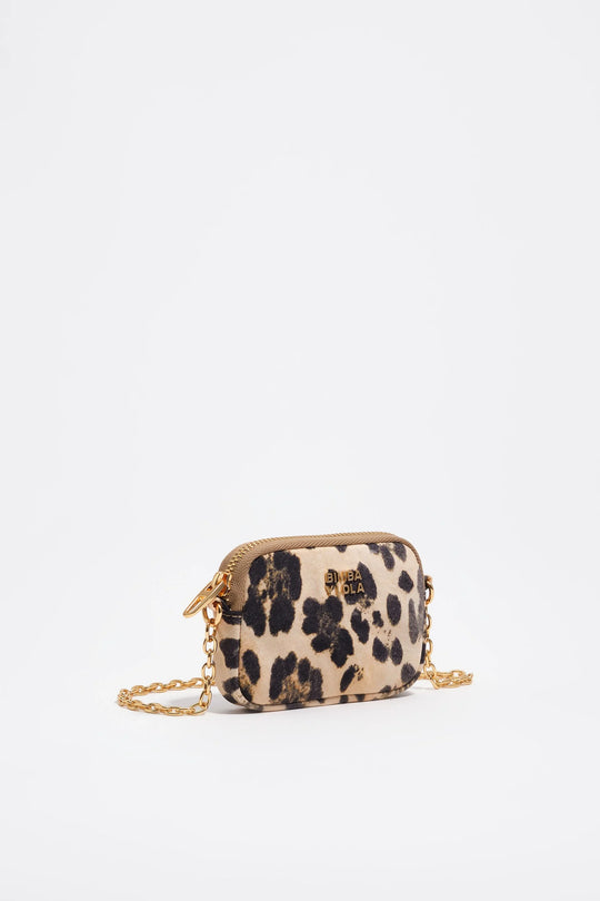 Natural Leopard nylon coin purse