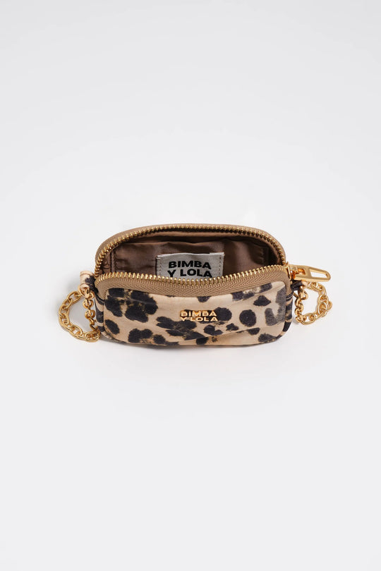 Natural Leopard nylon coin purse