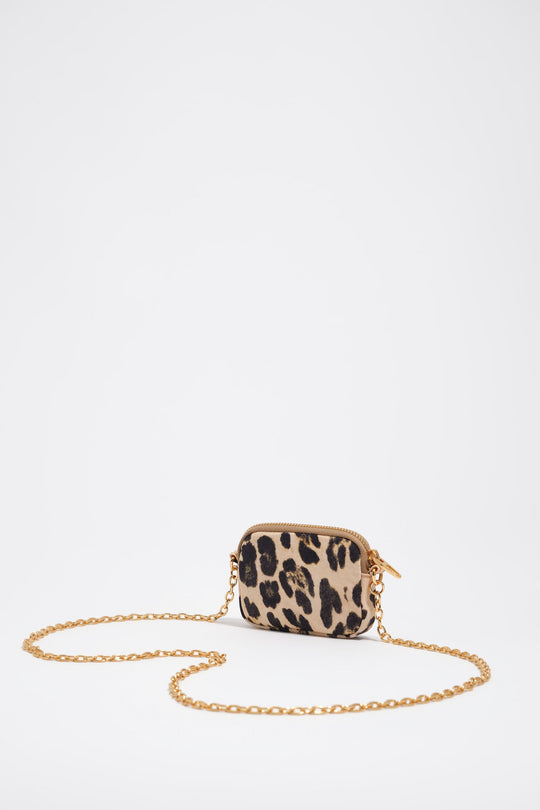 Natural Leopard nylon coin purse