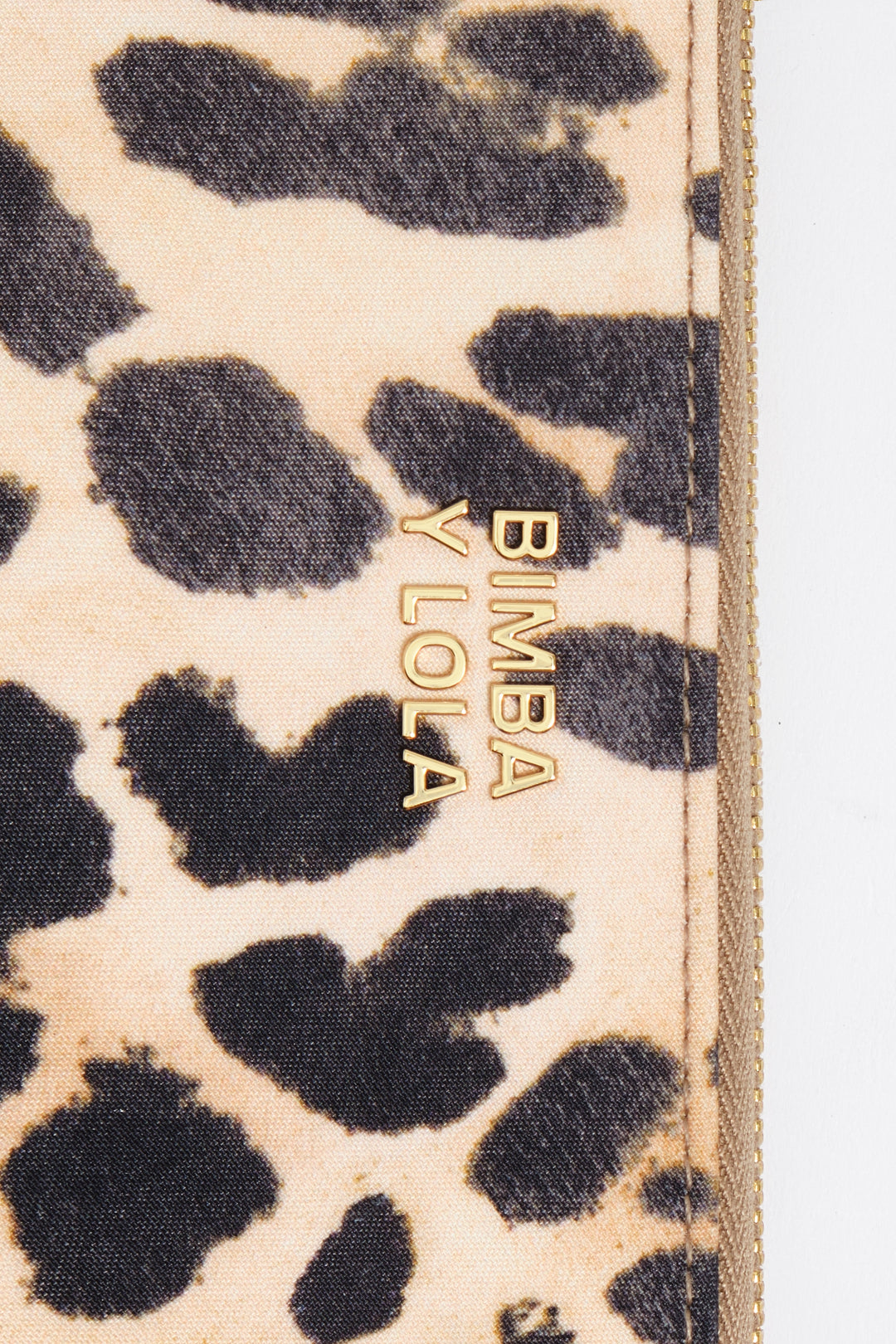 Natural leopard nylon medium wallet