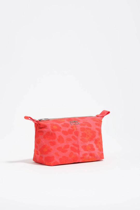 Pink leopard nylon Trapecio make-up case