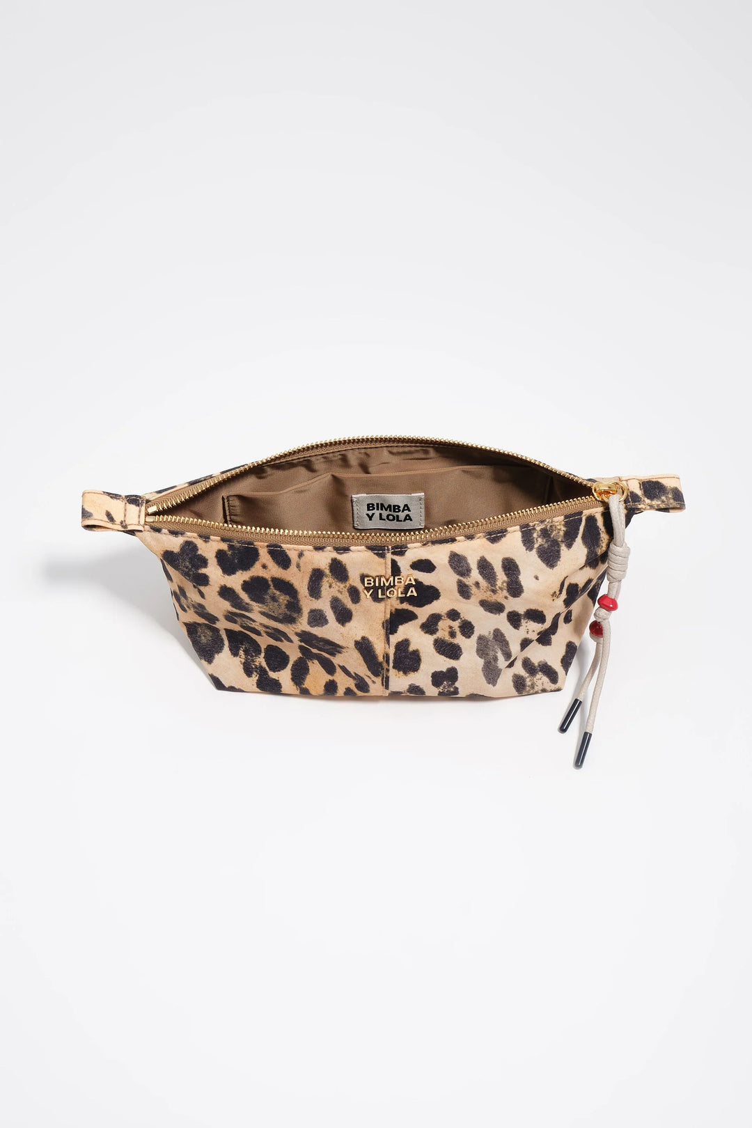 Natural leopard nylon Trapecio make-up case