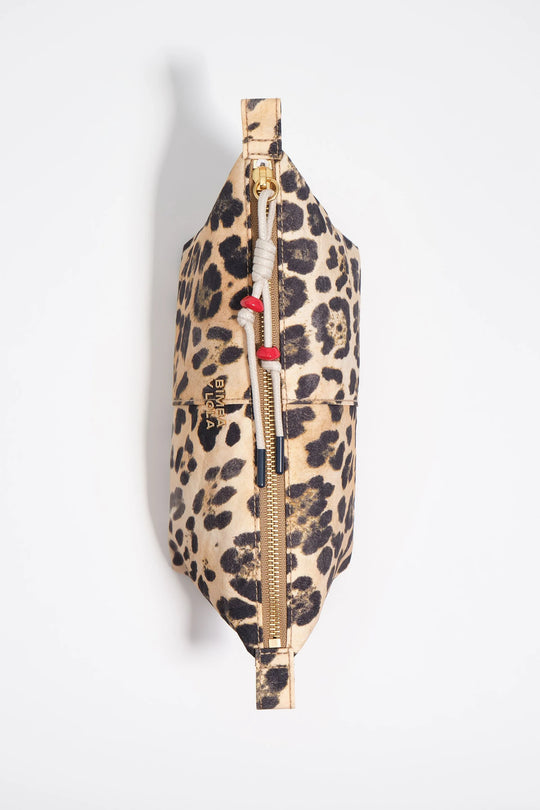 Natural leopard nylon Trapecio make-up case