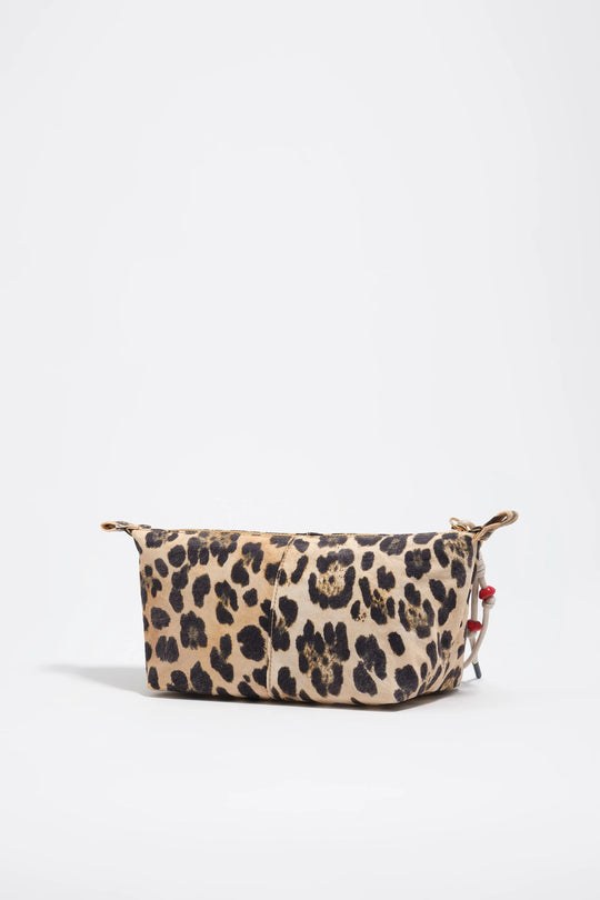 Natural leopard nylon Trapecio make-up case