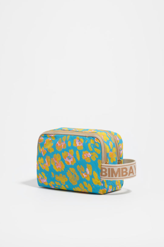 Blue Leopard nylon make-up case