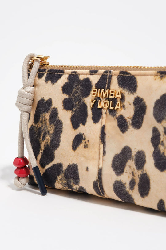 Natural Leopard nylon coin purse