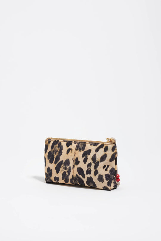 Natural Leopard nylon coin purse