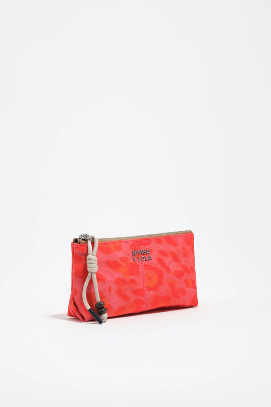 Pink leopard nylon coin purse