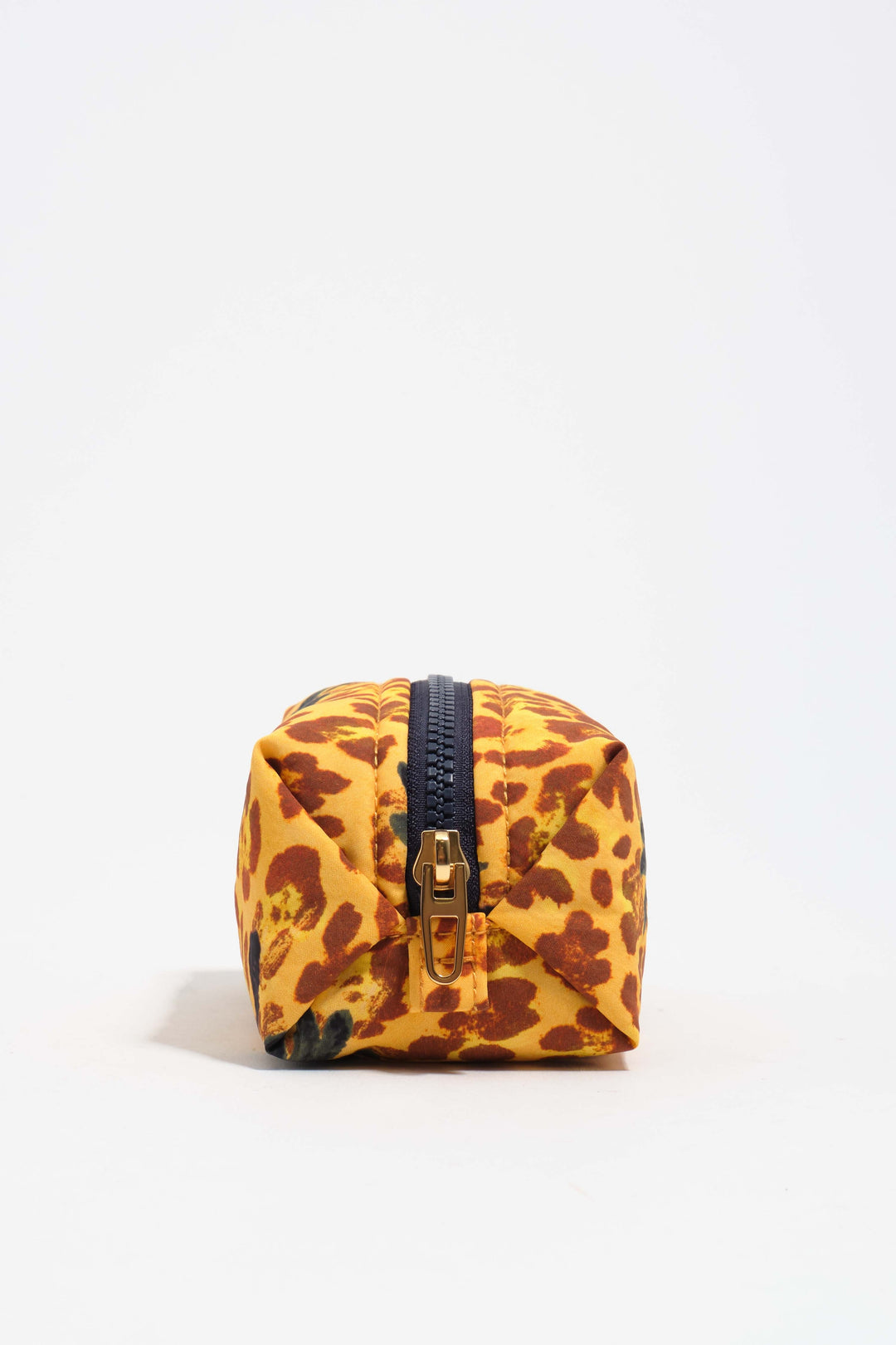 Small Leopard yellow palms nylon make-up case
