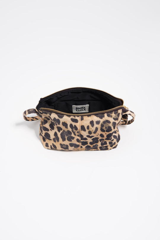 Natural leopard nylon mini bag