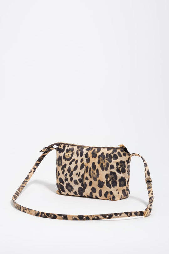 Natural leopard nylon mini bag