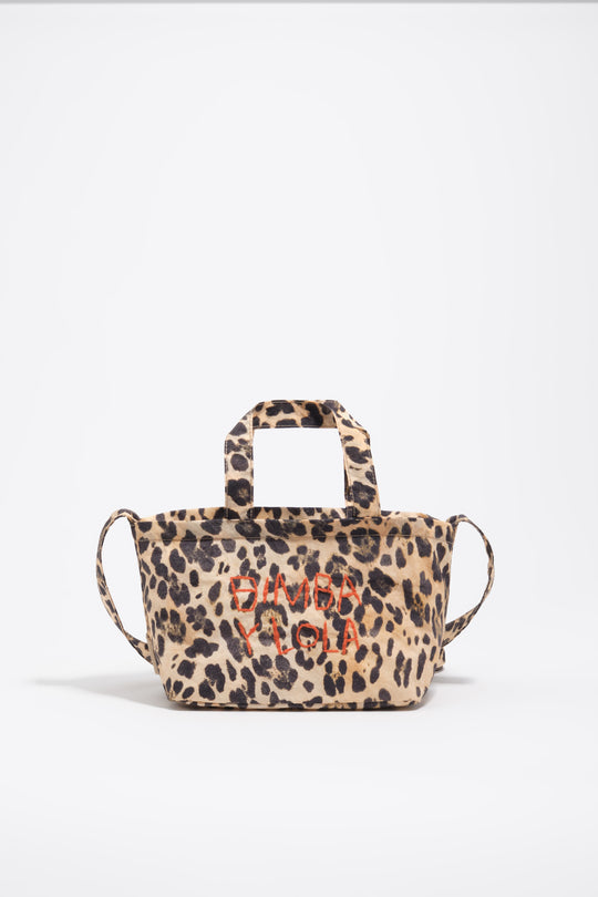 Natural leopard nylon mini bag