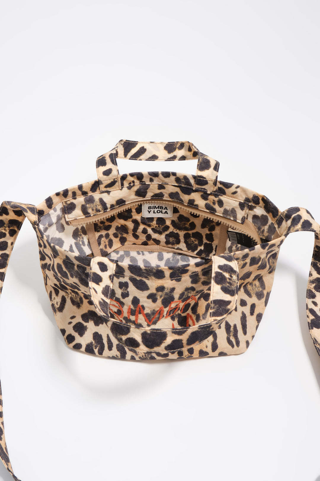 Natural leopard nylon mini bag